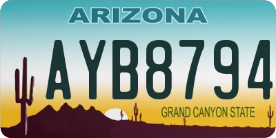 AZ license plate AYB8794