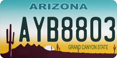 AZ license plate AYB8803