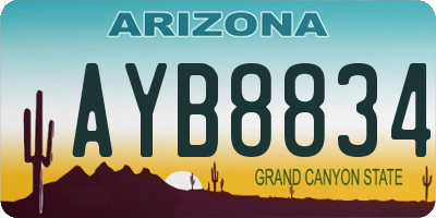 AZ license plate AYB8834