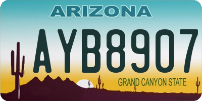 AZ license plate AYB8907