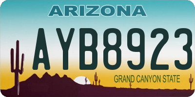 AZ license plate AYB8923
