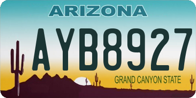 AZ license plate AYB8927