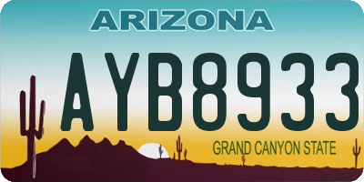 AZ license plate AYB8933