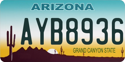 AZ license plate AYB8936