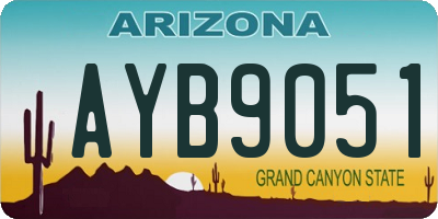 AZ license plate AYB9051