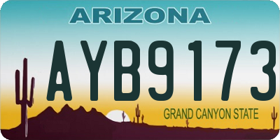 AZ license plate AYB9173