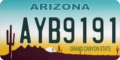 AZ license plate AYB9191