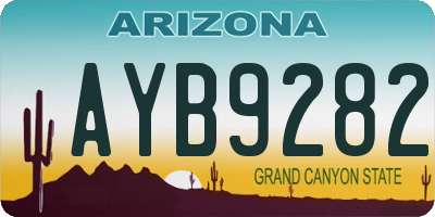 AZ license plate AYB9282