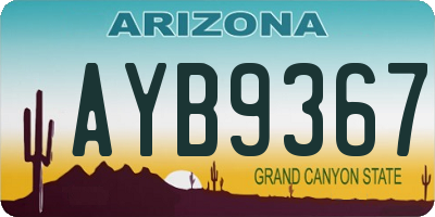 AZ license plate AYB9367