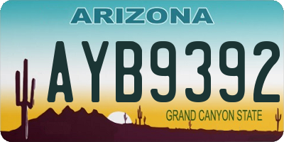 AZ license plate AYB9392