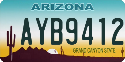 AZ license plate AYB9412