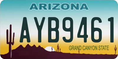 AZ license plate AYB9461