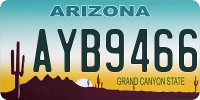 AZ license plate AYB9466