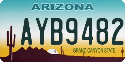 AZ license plate AYB9482