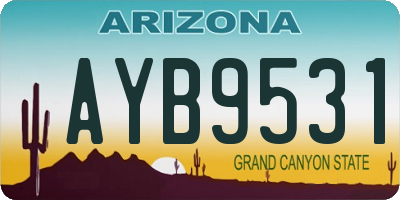 AZ license plate AYB9531