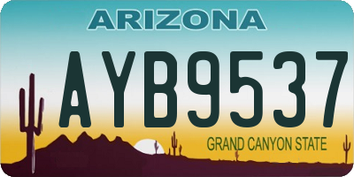 AZ license plate AYB9537