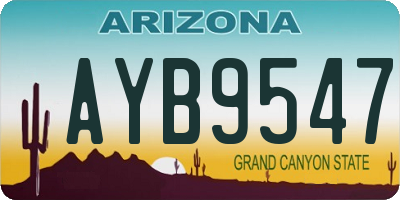 AZ license plate AYB9547