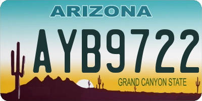 AZ license plate AYB9722