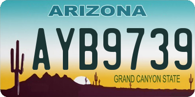 AZ license plate AYB9739