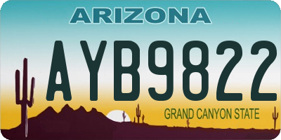 AZ license plate AYB9822