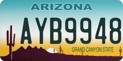 AZ license plate AYB9948