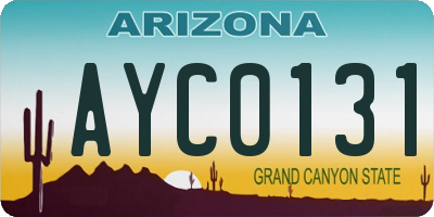 AZ license plate AYC0131
