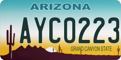 AZ license plate AYC0223