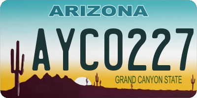 AZ license plate AYC0227