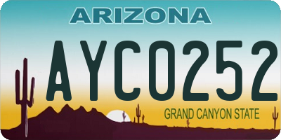 AZ license plate AYC0252