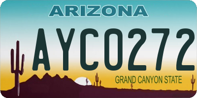 AZ license plate AYC0272