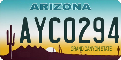 AZ license plate AYC0294