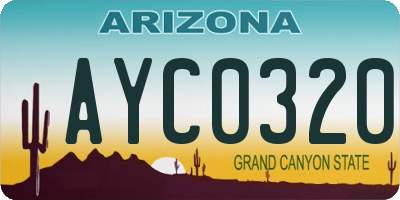 AZ license plate AYC0320