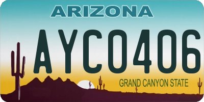 AZ license plate AYC0406