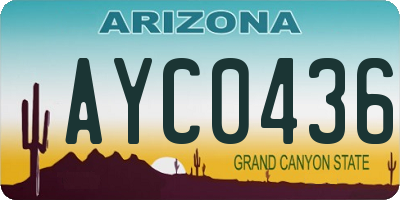 AZ license plate AYC0436
