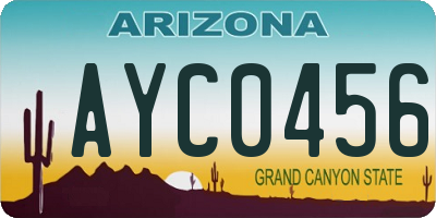 AZ license plate AYC0456