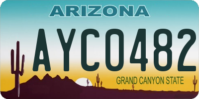 AZ license plate AYC0482