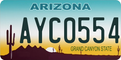 AZ license plate AYC0554