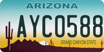 AZ license plate AYC0588