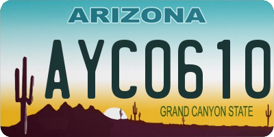 AZ license plate AYC0610