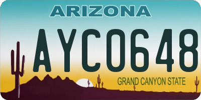 AZ license plate AYC0648