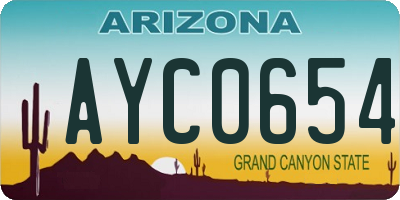 AZ license plate AYC0654