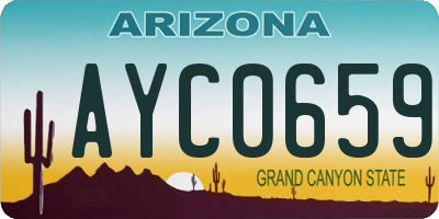 AZ license plate AYC0659