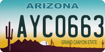 AZ license plate AYC0663
