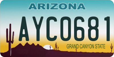 AZ license plate AYC0681