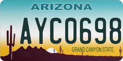 AZ license plate AYC0698