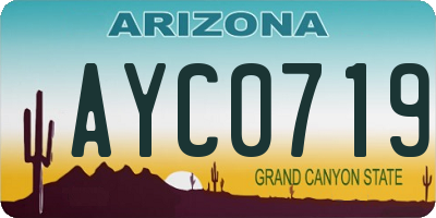 AZ license plate AYC0719