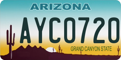 AZ license plate AYC0720