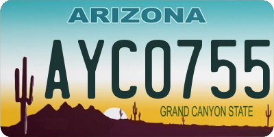 AZ license plate AYC0755