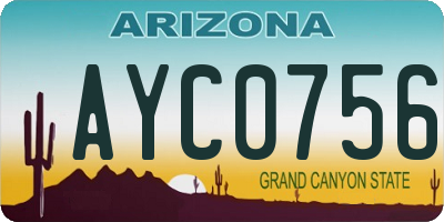 AZ license plate AYC0756