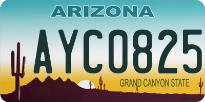 AZ license plate AYC0825